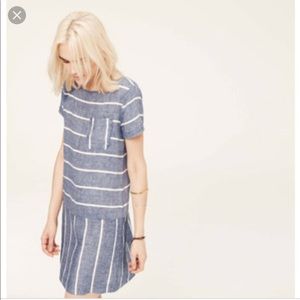 Striped chambray dress